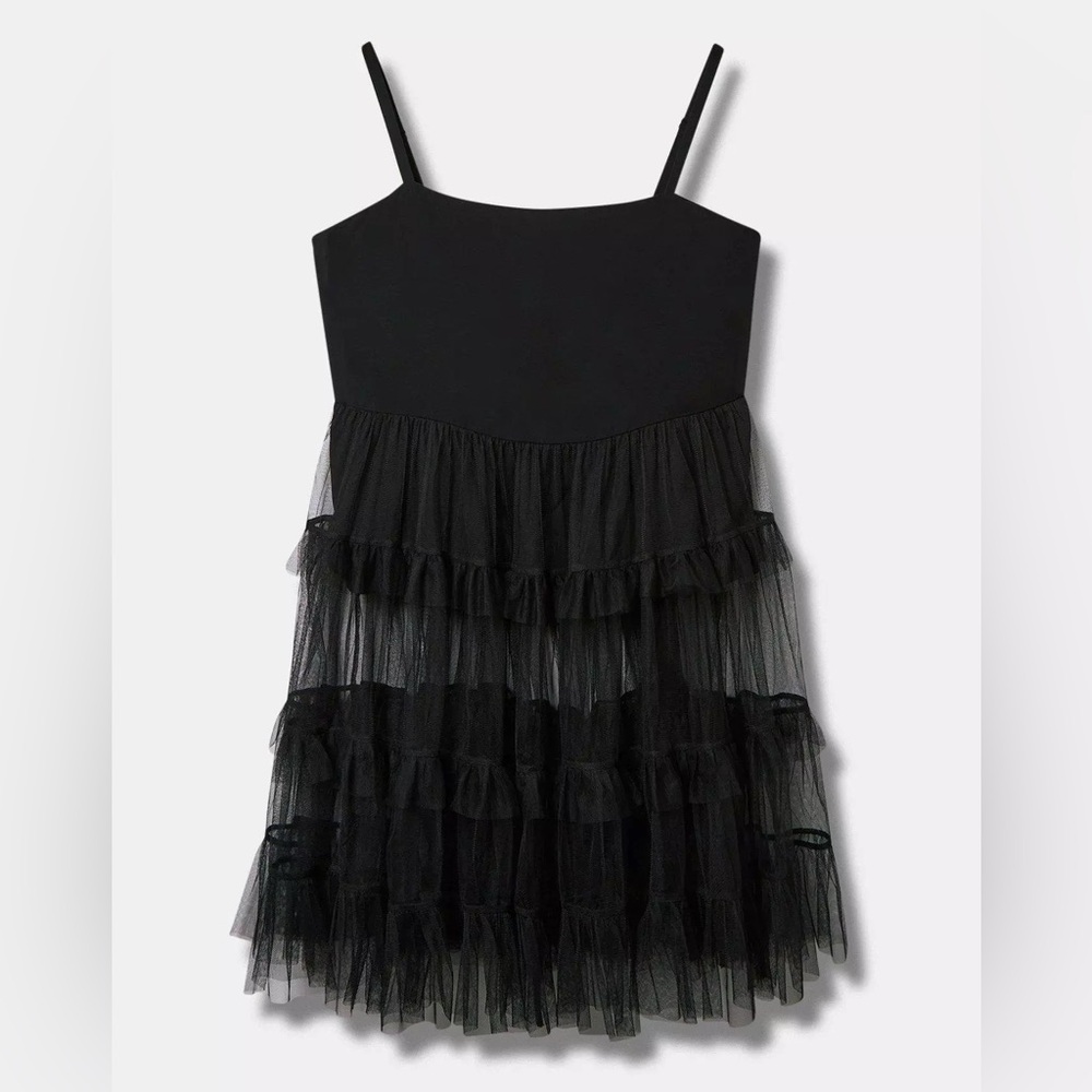 Torrid Challis And Mesh Tiered Sleeveless Top